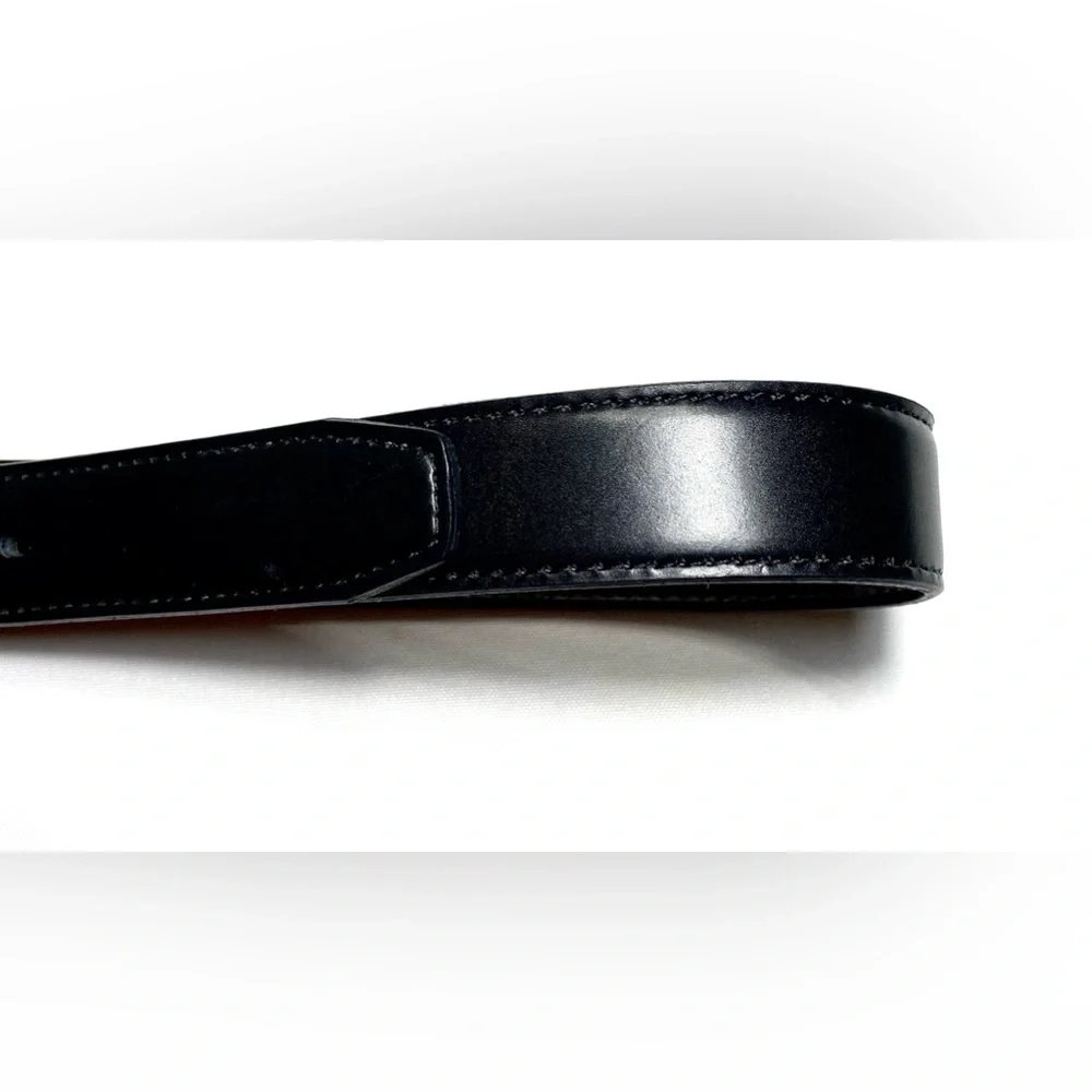 Classic leather BELT Black Silver tone buckle